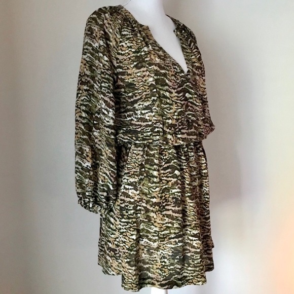 Joie Brown Molly Animal Print Night Out Dress Size M - Picture 4 of 9